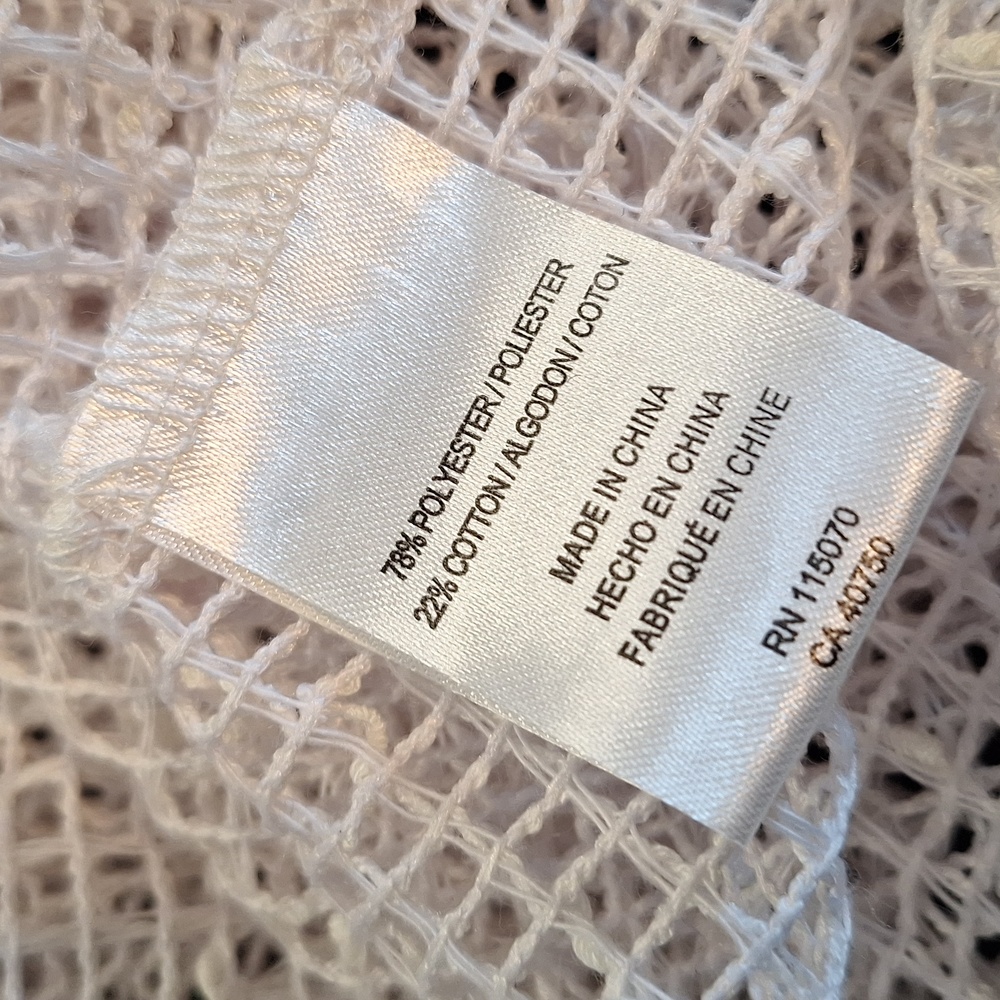 NWT NINA LEONARD White CROCHET TOPPER SHRUG - Picture 10 of 10